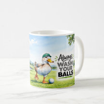 Golfista Pato Engraçado Sempre Lave Suas Bolas Gol