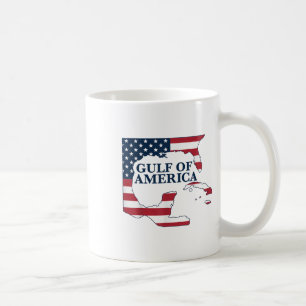 Caneca De Café Golfo Da América Dos Eua Mapa Patriótico Bandeira