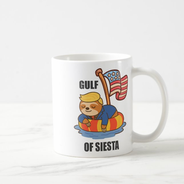 Caneca De Café Golfo de Siesta Funny Trump Sloth  (Direita)