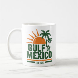 Caneca De Café Golfo do México Retro Viagem Souvenir