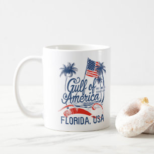Caneca De Café Golfo dos EUA América 2025 Flórida Bandeira Americ