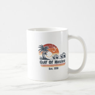 Caneca De Café Golfo México Est 1550 Beach Waves Retro Men Ki