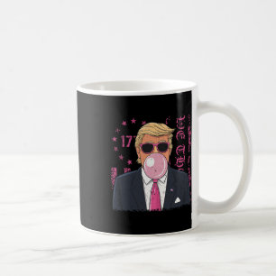 Caneca De Café Goma de Mascar Trump Divertida Rosa Retro Bandeira