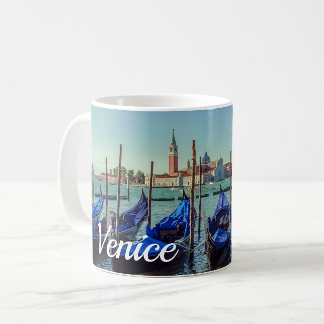 Caneca De Café Gondolas em Veneza, Itália (Frente Esquerda)
