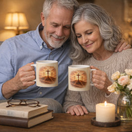 Caneca De Café Good Friday Three Crosses Sunset