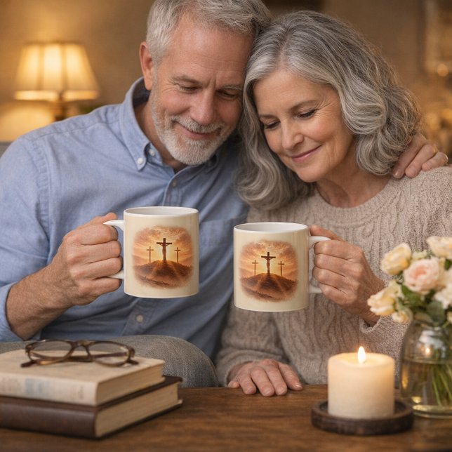 Caneca De Café Good Friday Three Crosses Sunset (Criador carregado)