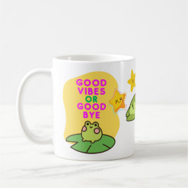 Caneca De Café Good Vibes or Good Bye Frogs