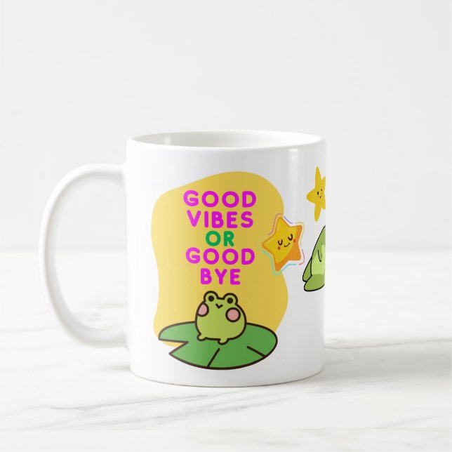 Caneca De Café Good Vibes or Good Bye Frogs (Esquerda)