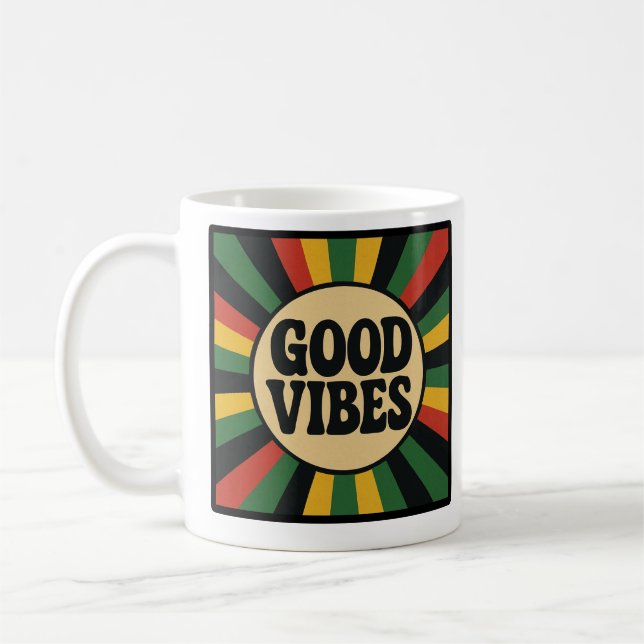 Caneca De Café Good Vibes Retro Reggae Mug (Esquerda)
