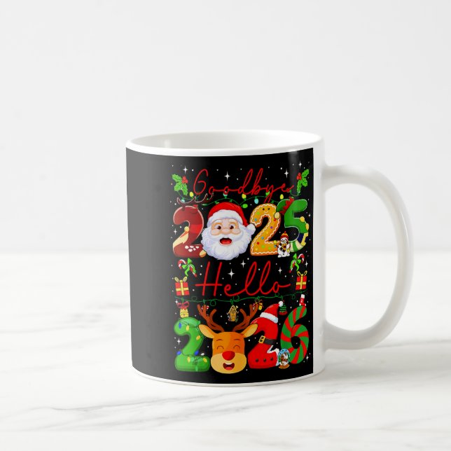 Caneca De Café Goodbye 2025 Hello 2026 Happy New Year Christmas F (Direita)