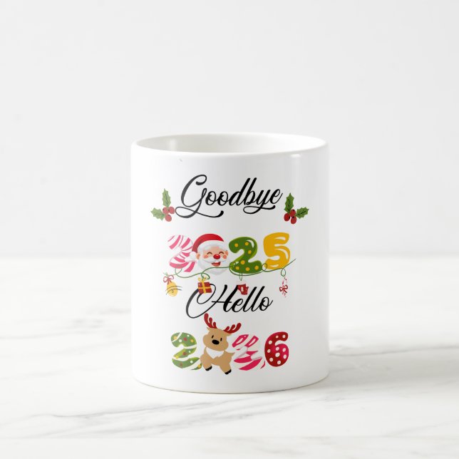 Caneca De Café Goodbye 2025 Hello 2026 New Year Design (Centro)
