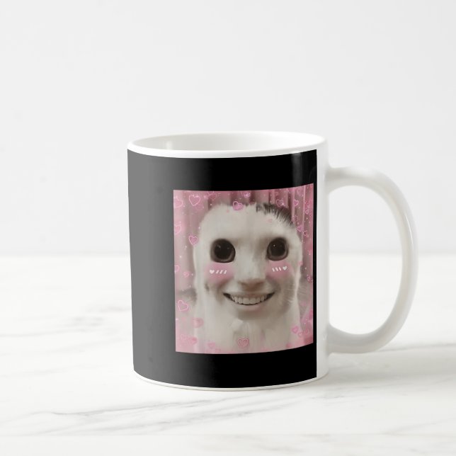 Caneca De Café Goofy Ahh Cat Meme Dank Maldito Weirdcore Cringey  (Direita)