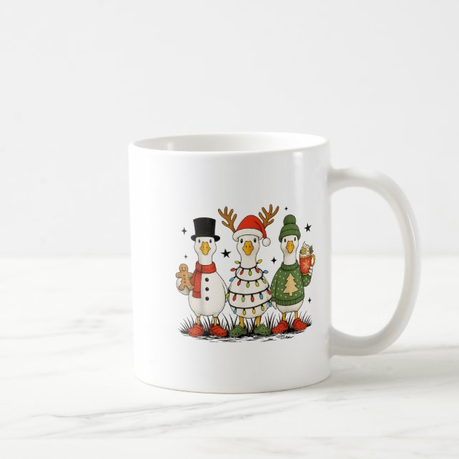 Caneca De Café Goose Christmas Light Xmas Feliz Goosmas Engraçado (Direita)