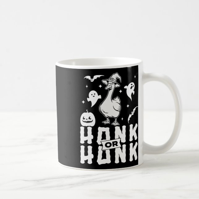 Caneca De Café Goose Halloween Spooky Honk Ou Honk Witch Design (Direita)