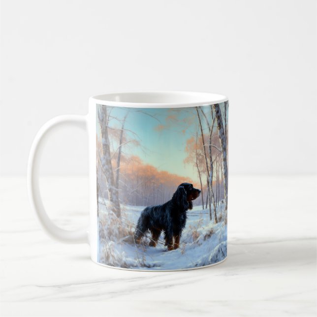 Caneca De Café Gordon Setter Deixe Nevar Natal (Esquerda)