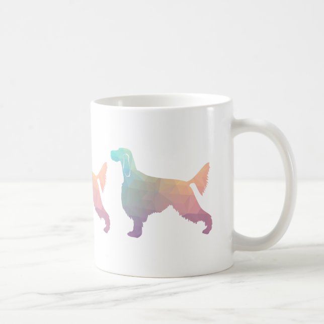 Caneca De Café Gordon Setter Geométrico Pattern Silhouette Pastel (Direita)