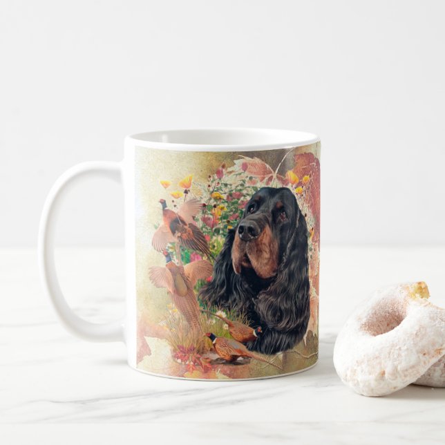 Caneca De Café Gordon Setter Tapeçaria (Com Donut)