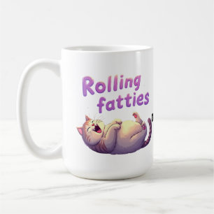 Caneca De Café Gordos Rolando Meme de Gato Engraçado e Fofo