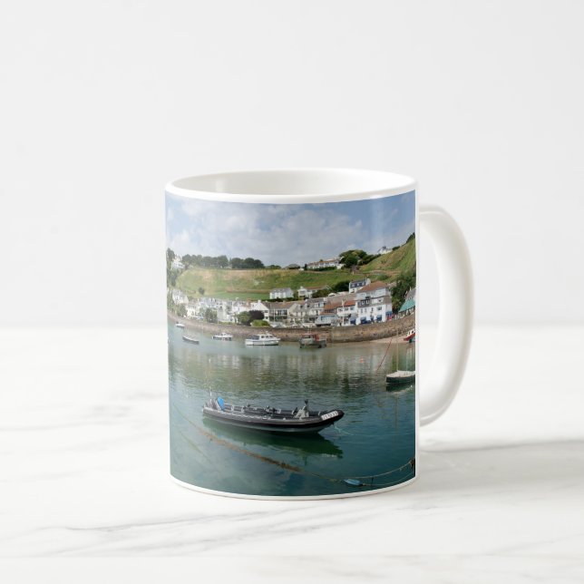 Caneca De Café Gorey Harbor, Ilhas Channel, Jersey (Frente Esquerda)