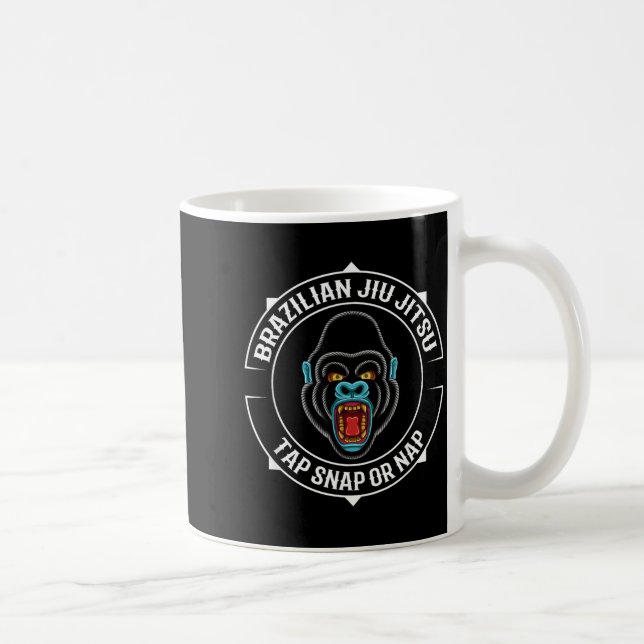 Caneca De Café Gorila de Jiu Jitsu Retrô (Direita)
