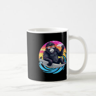 Caneca De Café Gorila Fofo Surfando