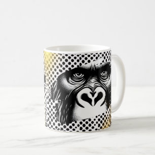 Caneca De Café Gorila Pop de Arte Negra
