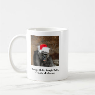 Caneca De Café Gorilla Biddy em um Chapéu Festivo de Natal