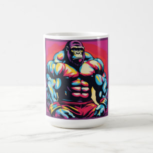 Caneca De Café Gorilla Bodybuilder Wefter Pop Cartoon