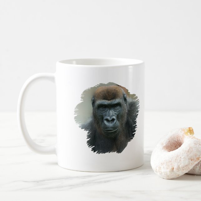 Caneca De Café Gorilla Portrait (Com Donut)