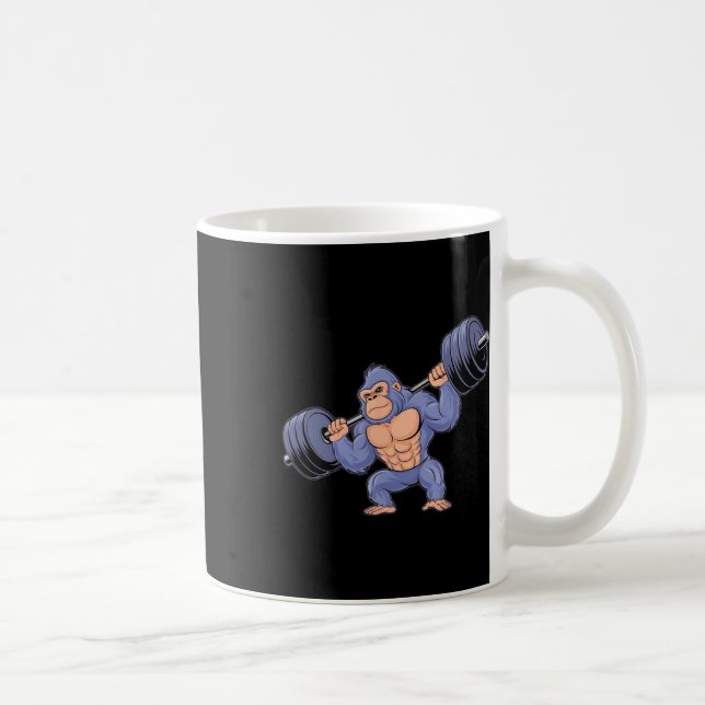 Caneca De Café Gorilla Weightlifting Fitness Gym Training Bodybui (Direita)