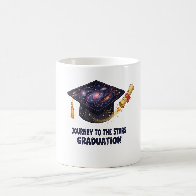 Caneca De Café Gorro de Graduação Galaxy Journey 2026 Retro (Centro)