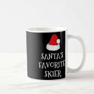 Caneca De Café Gorro de Natal do Esquiador Favorito do Papai Noel
