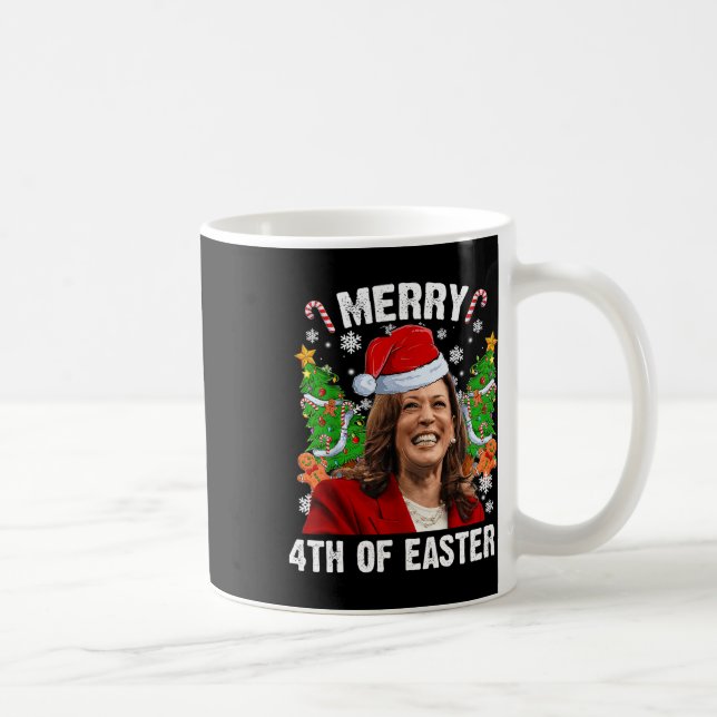 Caneca De Café Gorro de Natal engraçado Kamala Harris Papai Noel  (Direita)