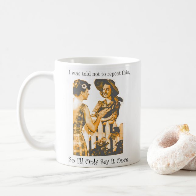 Caneca De Café Gossip Engraçado Senhoras com seu nome (Com Donut)