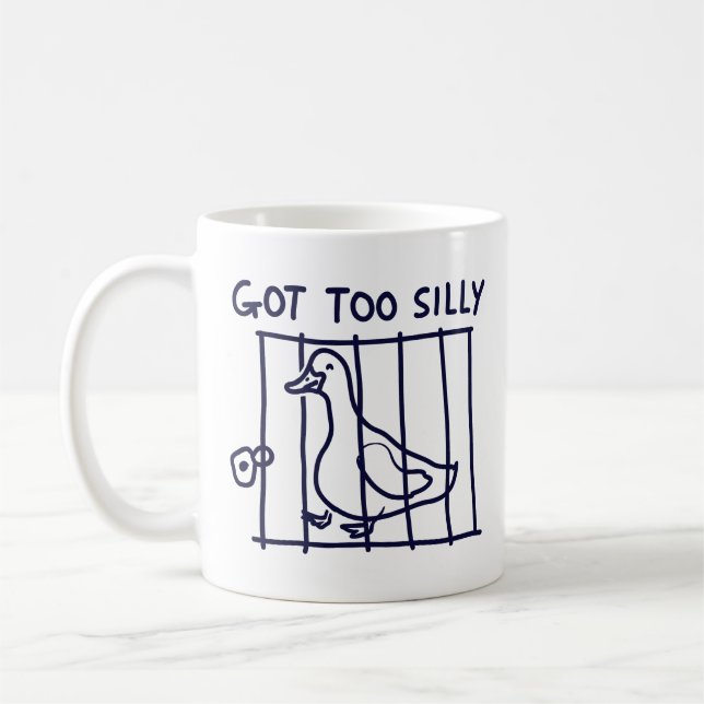 Caneca De Café "Got Too Silly" Duck in a Cage Mug (Esquerda)