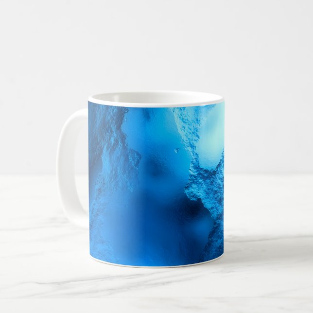Caneca De Café Gota Azul Glacial (Frente Esquerda)