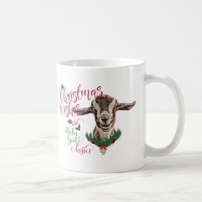 Caneca De Café GOTA | Desejo Natal Beijos De Cabra De Bebê (Direita)