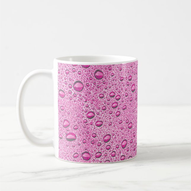 Caneca De Café Gotas de água rosa quente (Esquerda)
