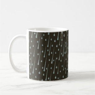 Caneca De Café Gotas de Chuva Caindo Dia Chuvoso Sepia Marrom