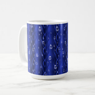 Caneca De Café Gotas de chuva em metal azul