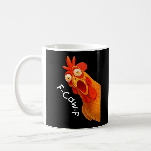 Caneca De Café Gothic Humor Funny F-Caw-F Crow (Esquerda)