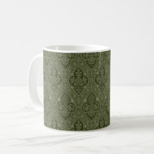 Caneca De Café Gothic Revival Ogee, Olive Green Coffee Mug