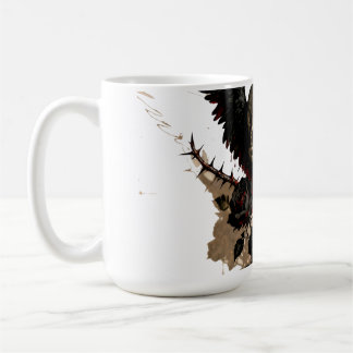 Caneca De Café Gothic Winged Skull and Red Roses Coffee Mug