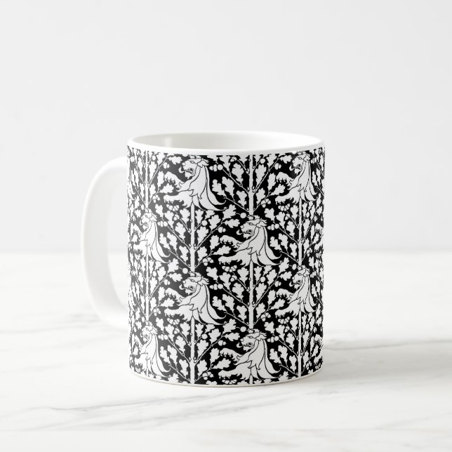 Caneca De Café Gótica Revival Liões Café Mug (Frente Esquerda)