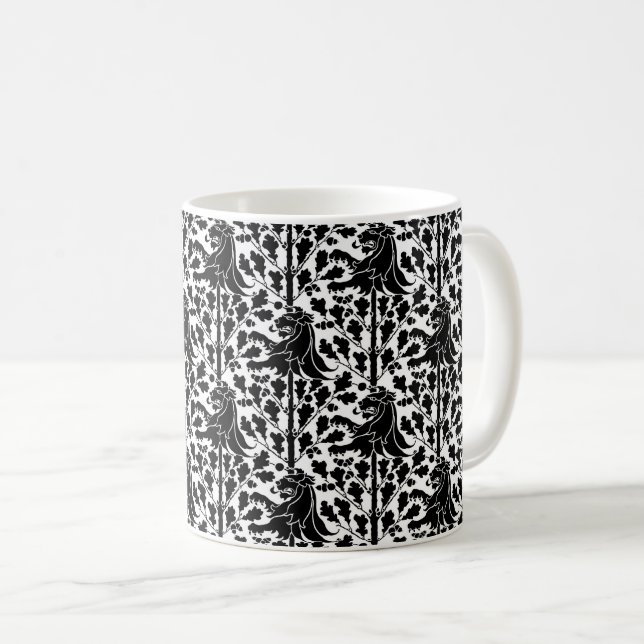 Caneca De Café Gótica Revival Liões Café Mug (Frente Esquerda)