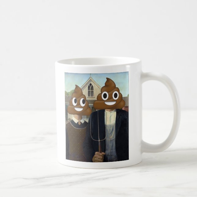 Caneca De Café Gótico americano com tombadilho feliz (Direita)