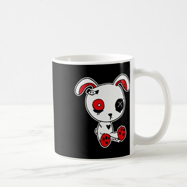Caneca De Café Gótico Bunny Lazy Halloween Figurume Assustador Gó (Direita)