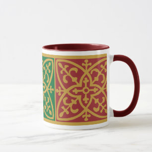 Caneca de café gótico de Natal vermelha e verde