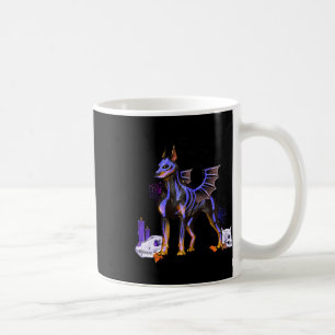 Caneca De Café Gótico Doberman Dog Skulls Bat And Candles Ha