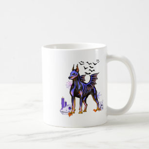 Caneca De Café Gótico Doberman Dog Skulls T And Candles Hall